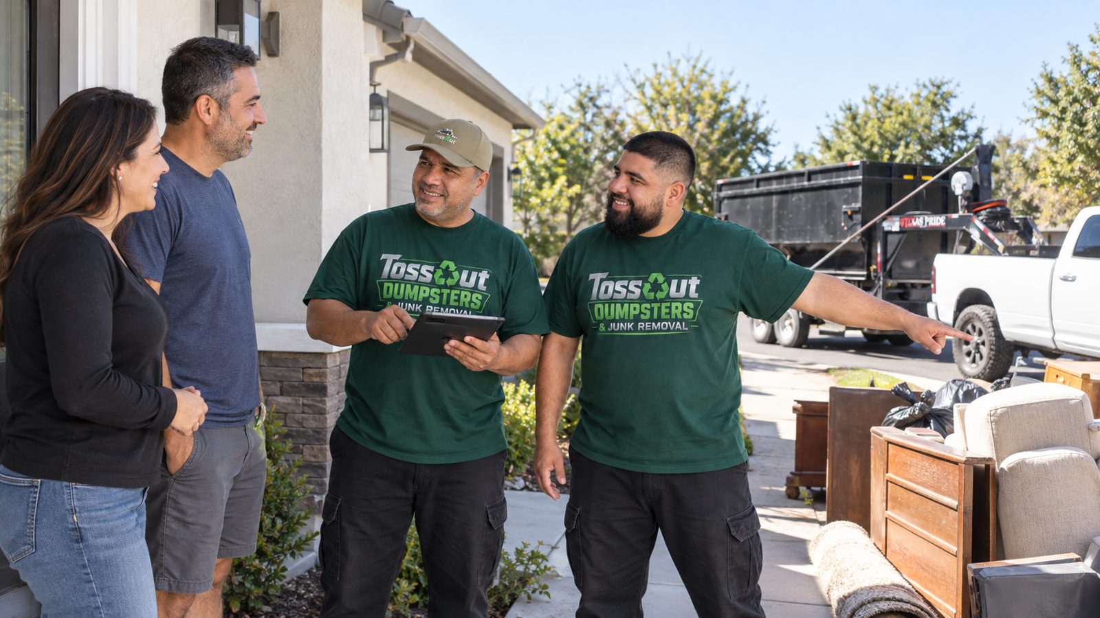 Toss Out Junk Removal crew on a job — upfront pricing in Modesto
